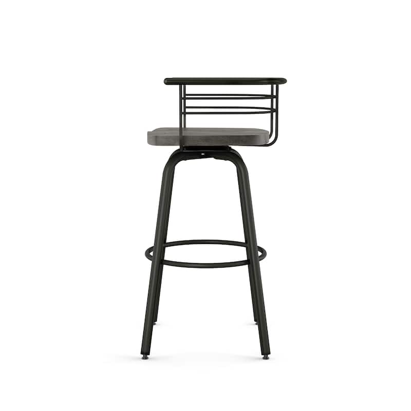 Amisco Brisk Swivel Counter Stool with Distressed Wood Seat
