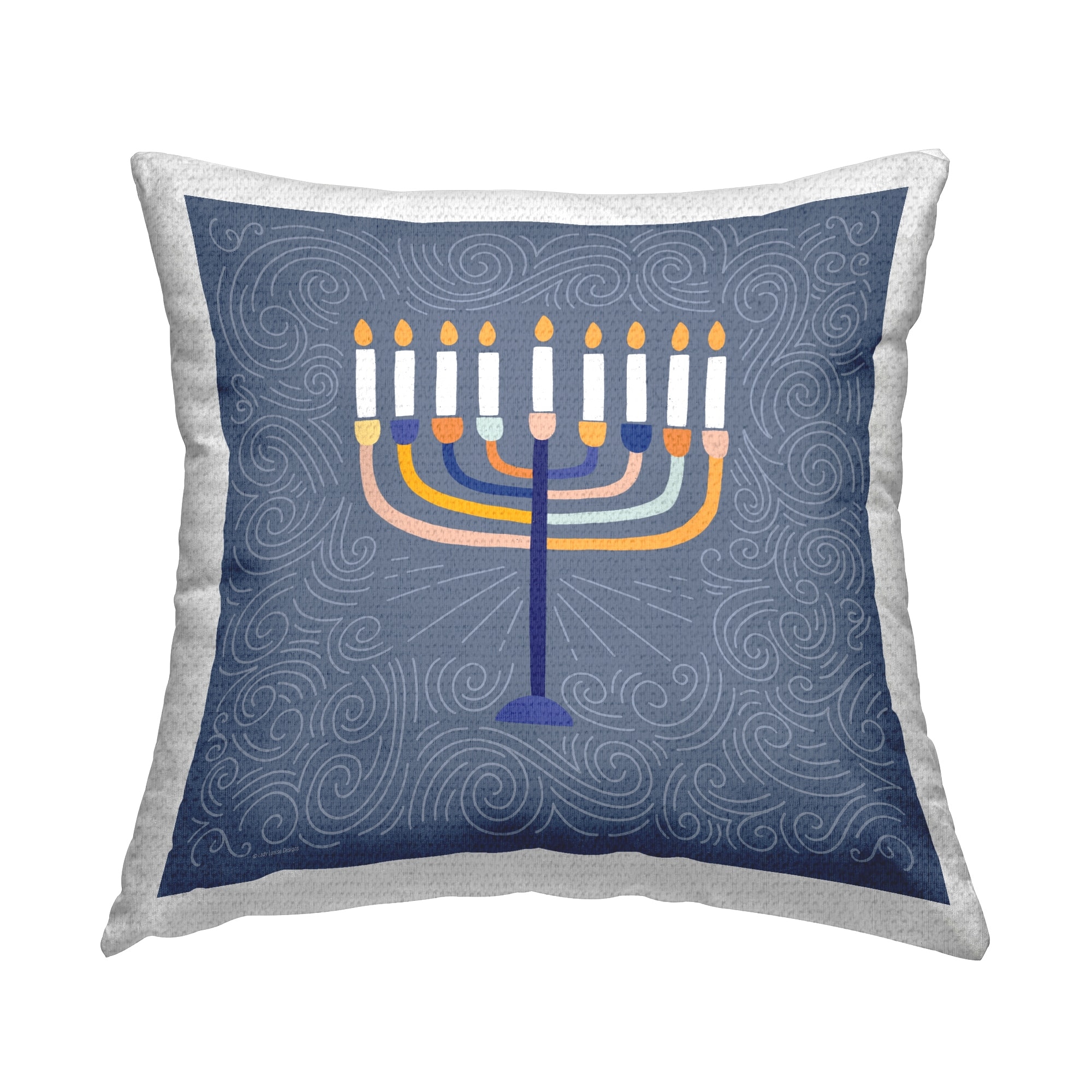 Stupell Intricate Hanukkah Menorah Pattern Printed Outdoor Throw Pillow