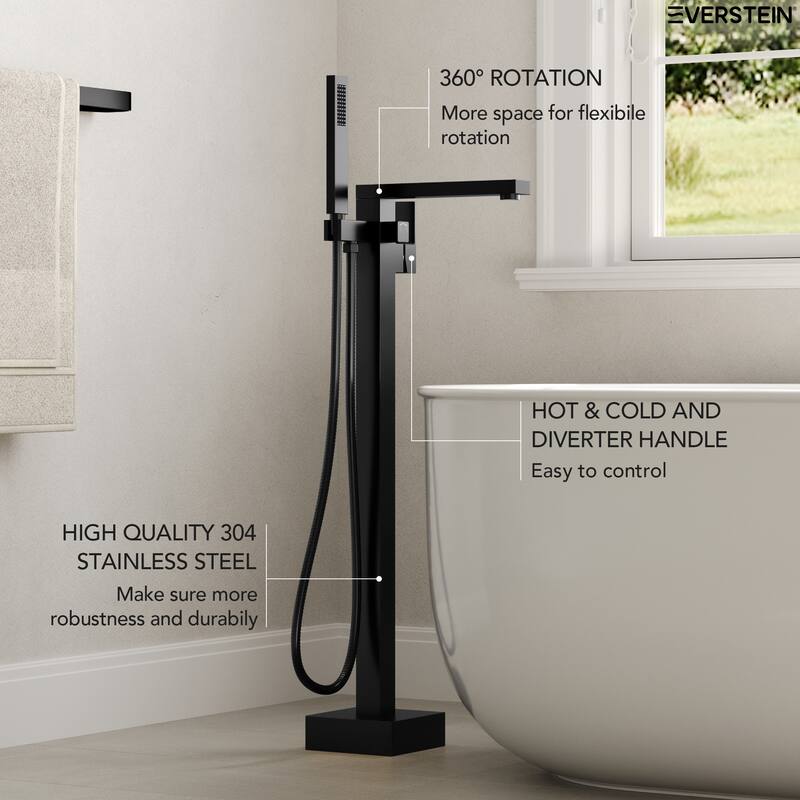 Single-Handle Claw Foot Freestanding Tub Faucet With Hand Shower