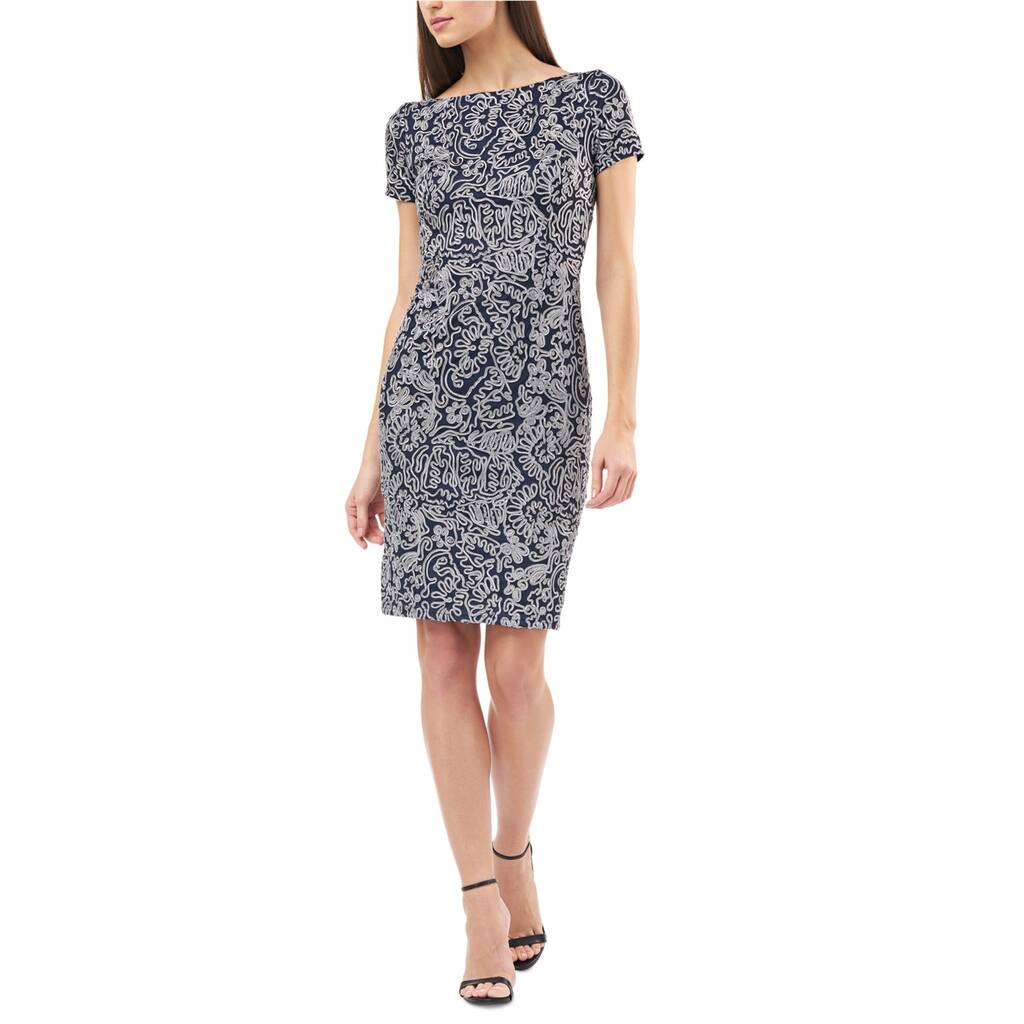 Js Collections Womens Embroidered Sheath Dress