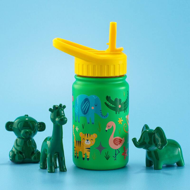 Stainless Steel Kids Water Bottle with Straw Lid - 12 oz