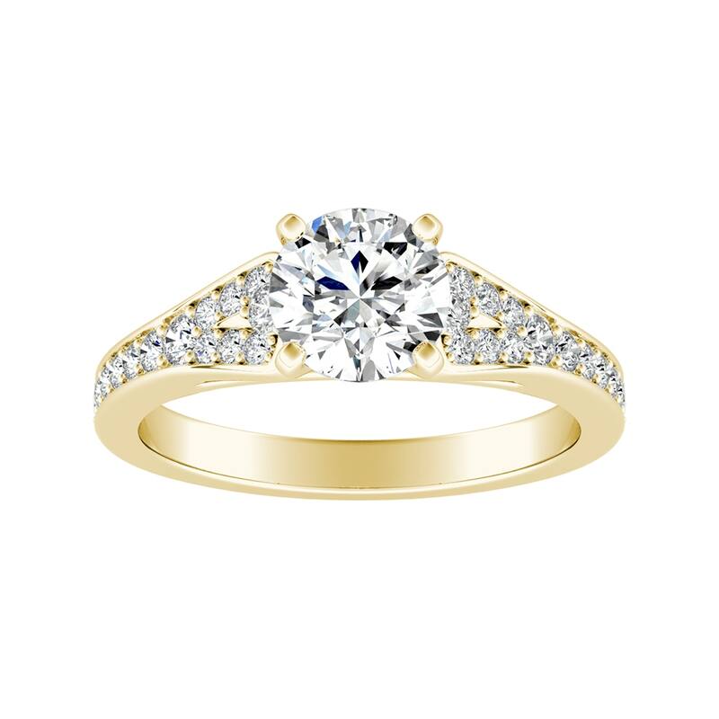 Auriya 14k Gold 1 1/4ctw Moissanite Engagement Ring - Yellow - 7