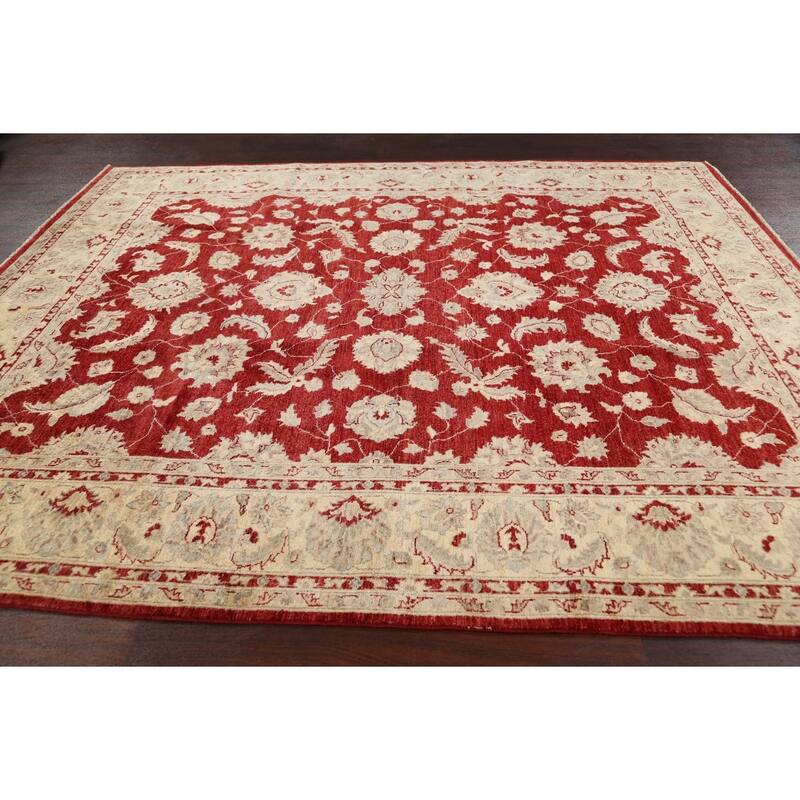 Traditional Floral Peshawar Oriental Wool Area Rug Hand-knotted Carpet - 8'0" x 9'10"