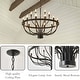 preview thumbnail 12 of 29, Modern Farmhouse Candle Chandelier Black Large Wagon Wheel Chandeliers