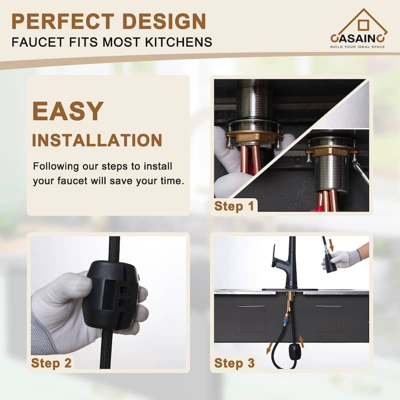 Single Handle Pull Down Sprayer Kitchen Faucet
