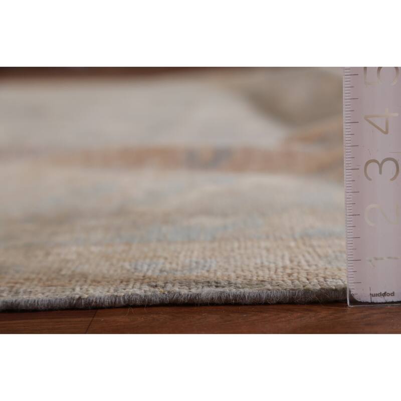 Hand Knotted Oriental 100% Wool Carpet Transitional All-Over Greys & Charcoal Oushak Area Rug - 13' 10'' X 10' 1''