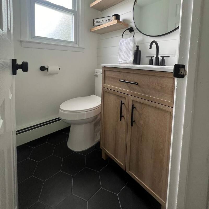 The Tile Life Milan 8x9.5 Black Matte Hexagon Porcelain Floor & Wall Tile