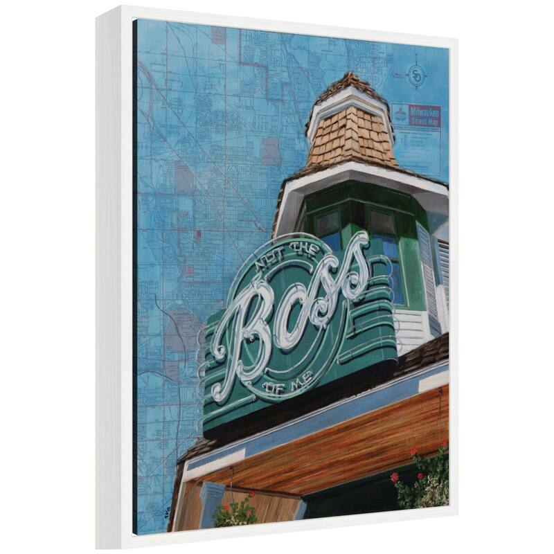 Kate and Laurel The Boss by Krista V. Allenstein Framed Canvas Wall Art Print - 18 x 24