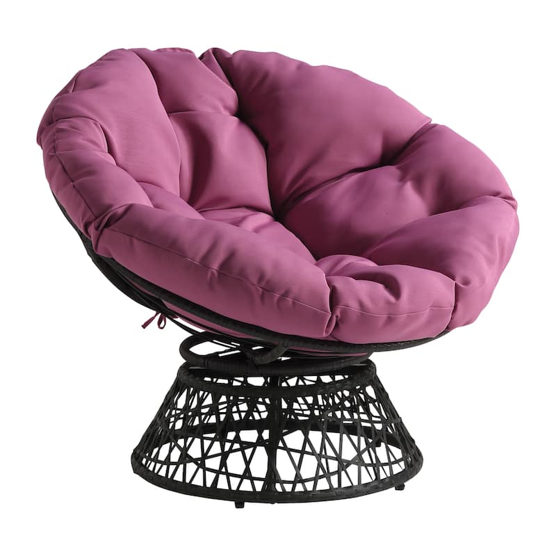The Curated Nomad Avoca Woven Wicker Papasan Chair - Purple