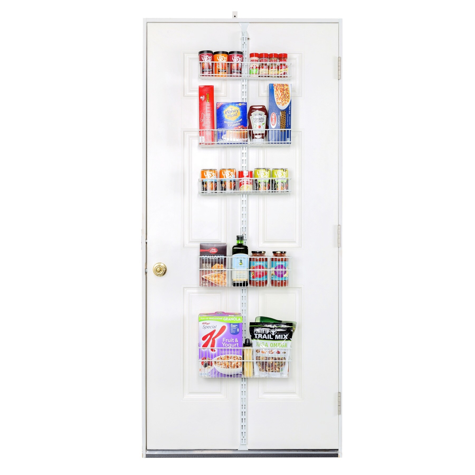 Shop Allspace Over The Door Hanging Storage Rack 5 Wire Baskets