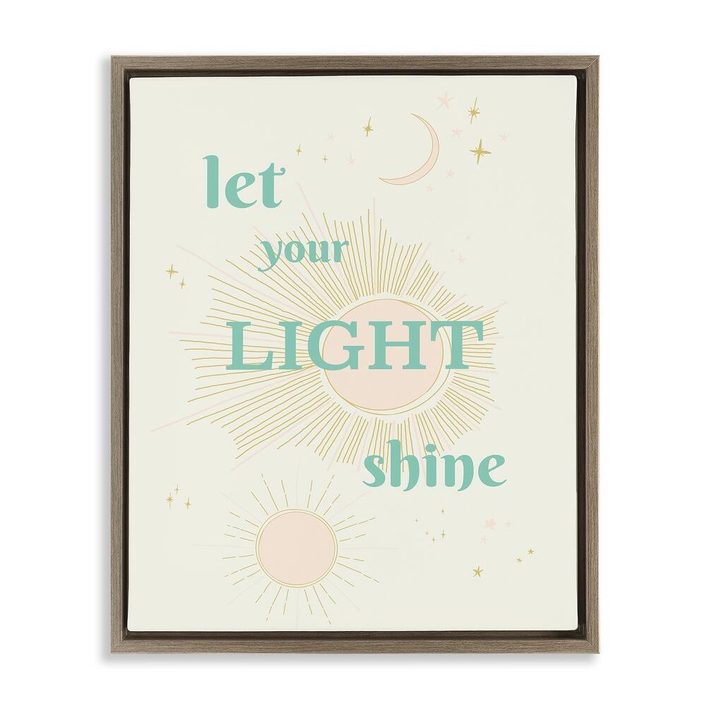Stupell Let Your Light Shine Framed Floater Canvas Wall Art Design By Sweet Melody Designs