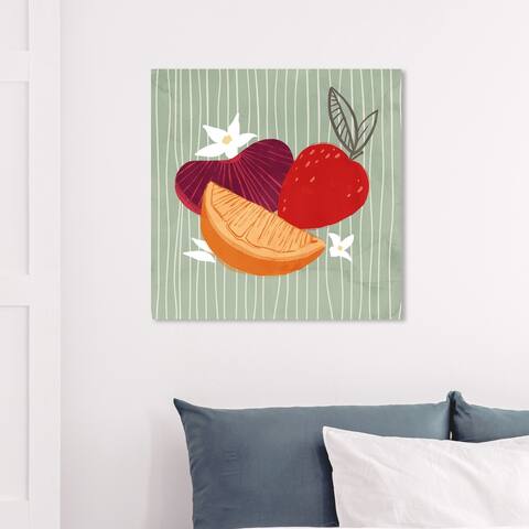 Wynwood Studio 'A Healthy Snack' Food and Cuisine Wall Art Canvas Print Fruits - Green, Orange