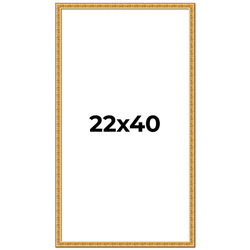 22x40 Frame Gold Real Wood Picture Frame Width 1 inches | Interior