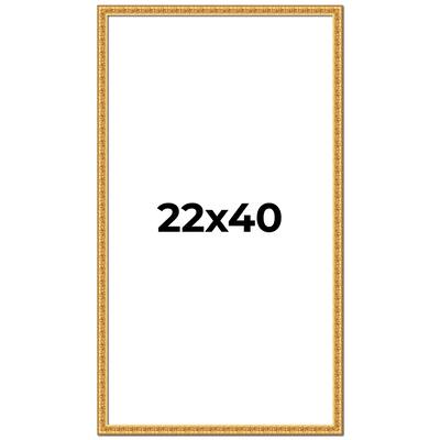 22x40 Frame Gold Real Wood Picture Frame Width 1 inches | Interior