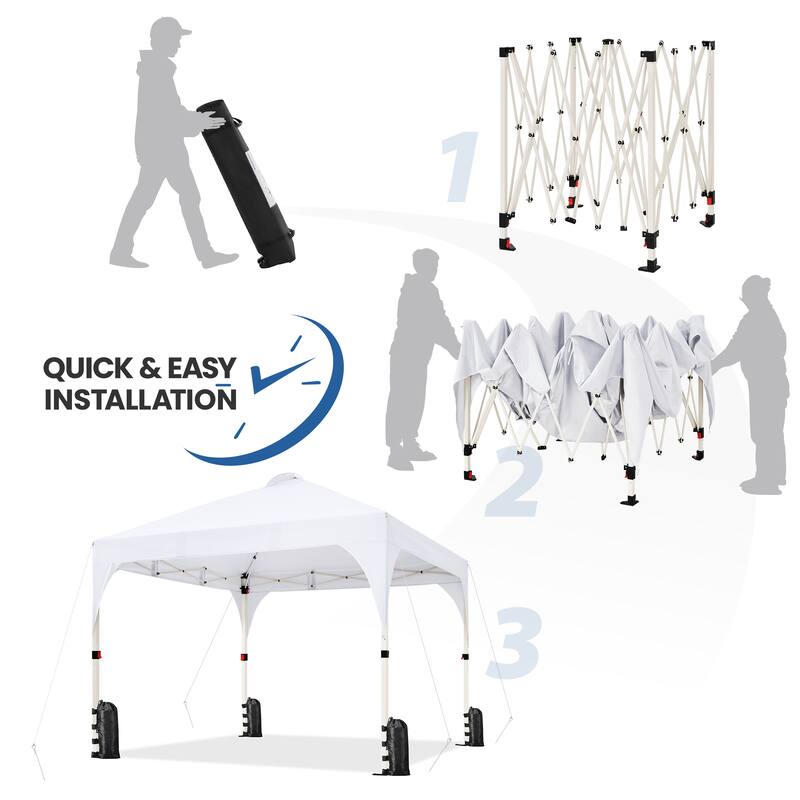 Yaheetech 10x10ft Outdoor Pop-Up Canopy Tent with Stakes Sandbags