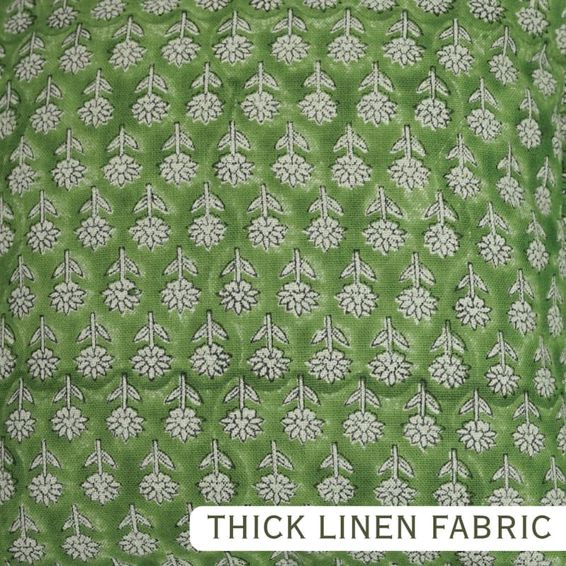 Fabdivine Heavy Linen Floral Ruffled Both Side Cushion Cover Home Décor Accent