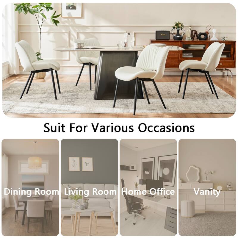 Modern PU Leather Dining Chairs Set of 2, Upholstered Kitchen Chairs