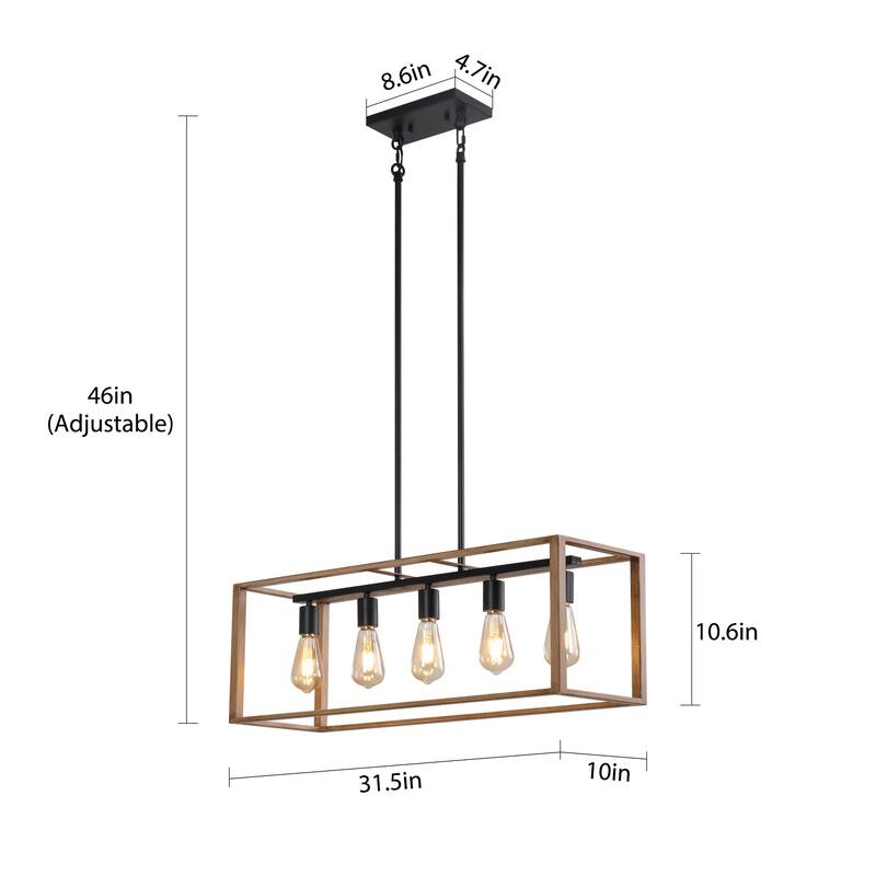 Kitchen Island Chandelier Dining Room Light Fixtures Over Table - 5-Light