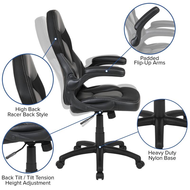 Gaming Desk and Chair Set with Cup Holder and Headphone Hook - Desk Bundle