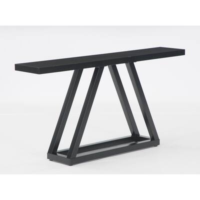 63" Black Console Table with Heavy Duty Metal Base