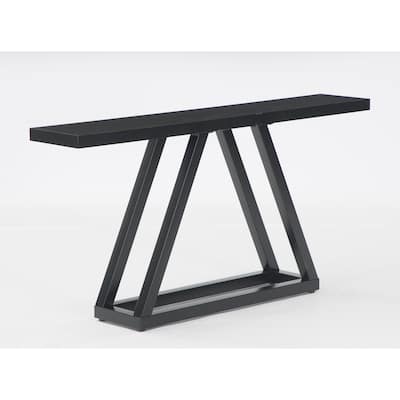 63" Console Sofa Table, Modern Entryway Table with Heavy Duty Metal Base