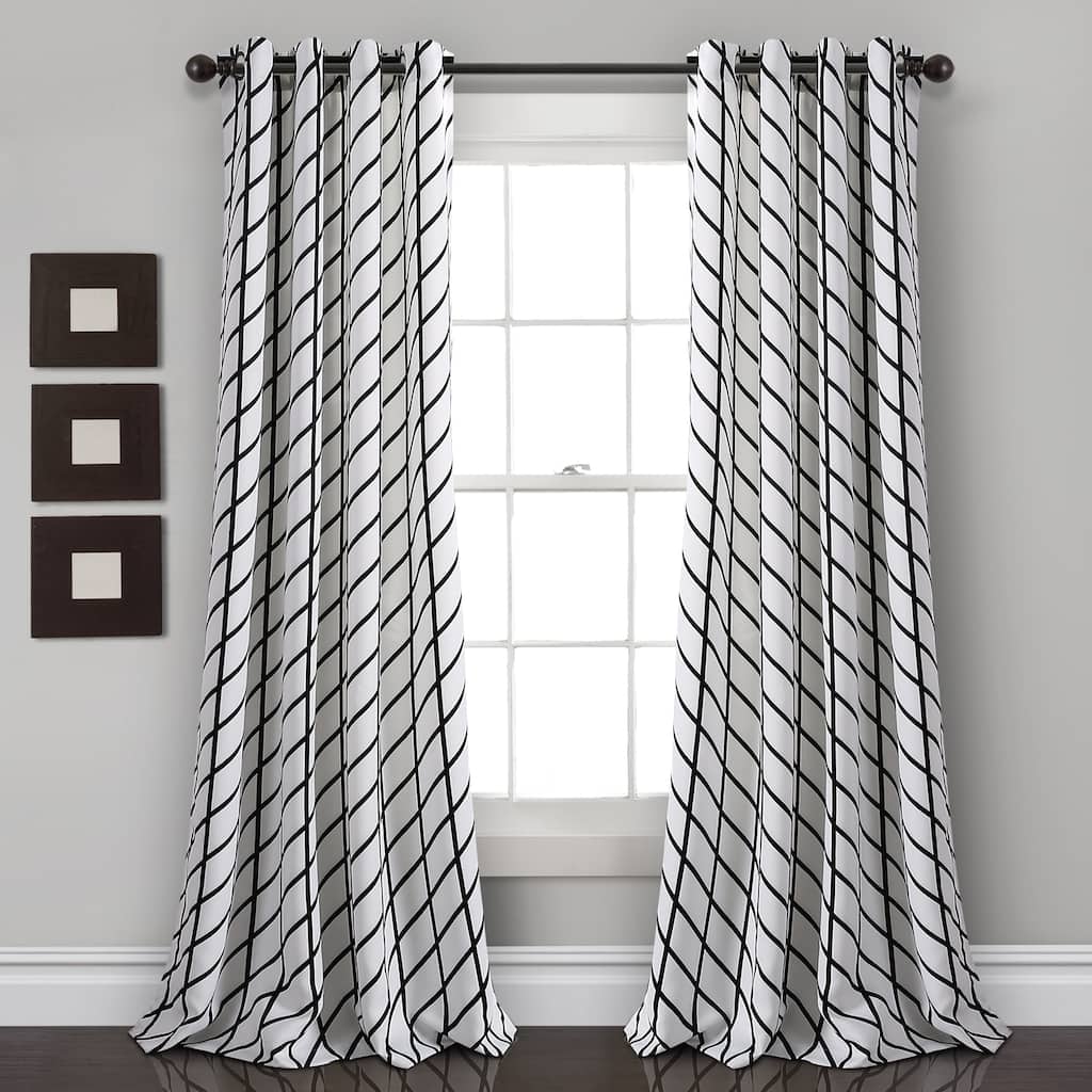 Lush Decor Feather Arrow Geo Room Darkening Window Curtain Panel Pair