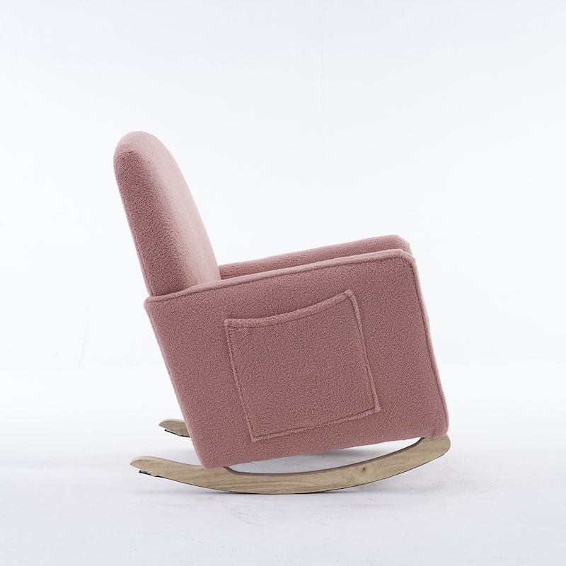 Fabric Nursery Rocking Chair With Adjustable Footrest