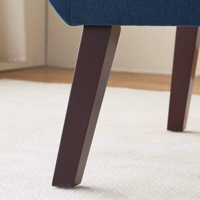Modern Upholstered Armchair with Linen Fabric, Comfortable Accent Chair for Living Room, Bedroom or Office – Beige/blue/grey