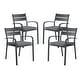 preview thumbnail 22 of 45, Outdoor Stackable Aluminum Dining Chair with Cushion (Set of 4)