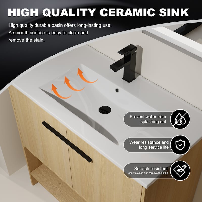 36" Bathroom Vanity with Ceramic Sink