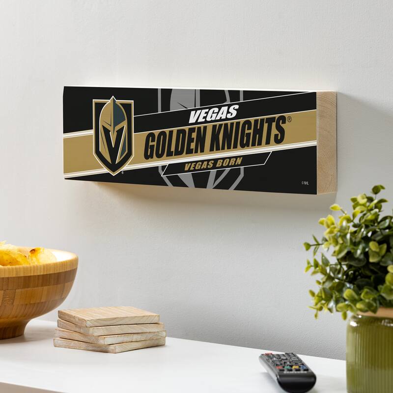 Vegas Golden Knights Wooden Tabletop Mantel Shelf Sign