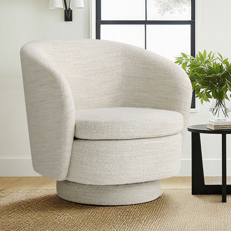 Modern Boucle Swivel Accent Chairs