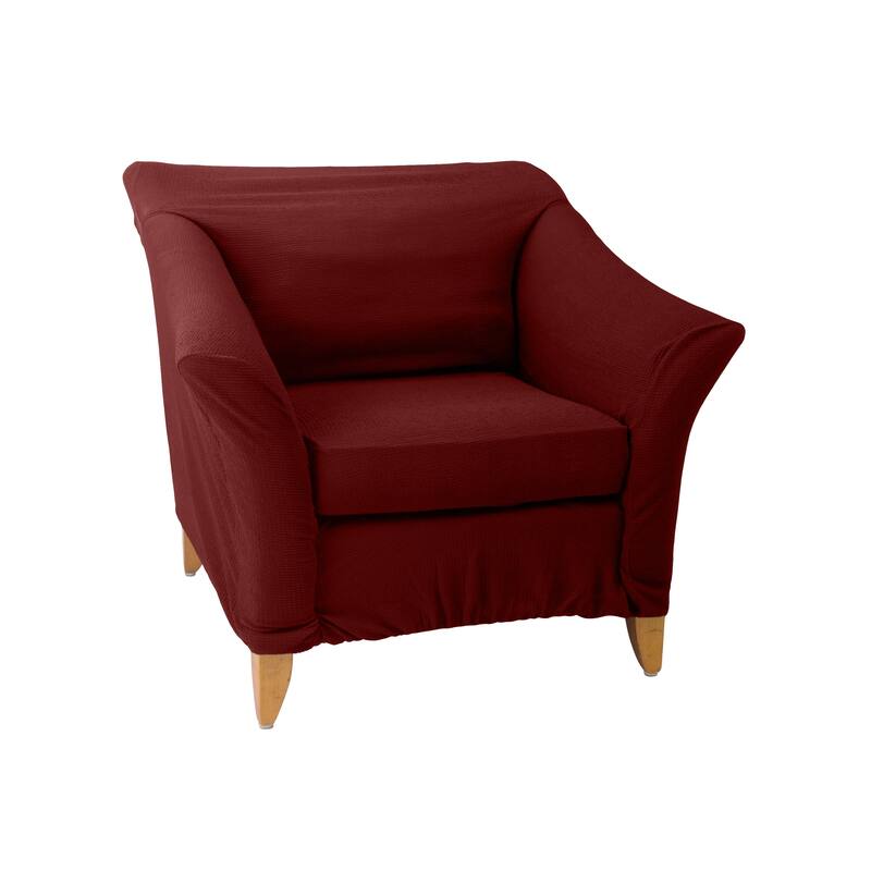 Home Details Pixel Stretch Chair Slipcover - 245X60X70CM - Burgundy