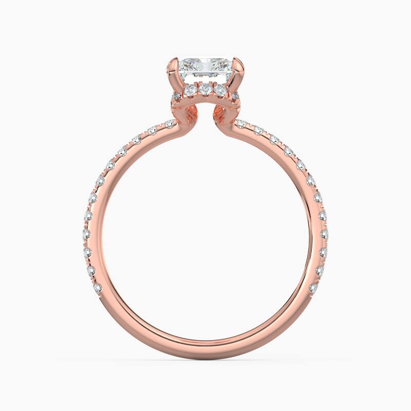 Auriya 14k Gold Radiant Lab Grown Unique Loop Diamond Halo Engagement ...