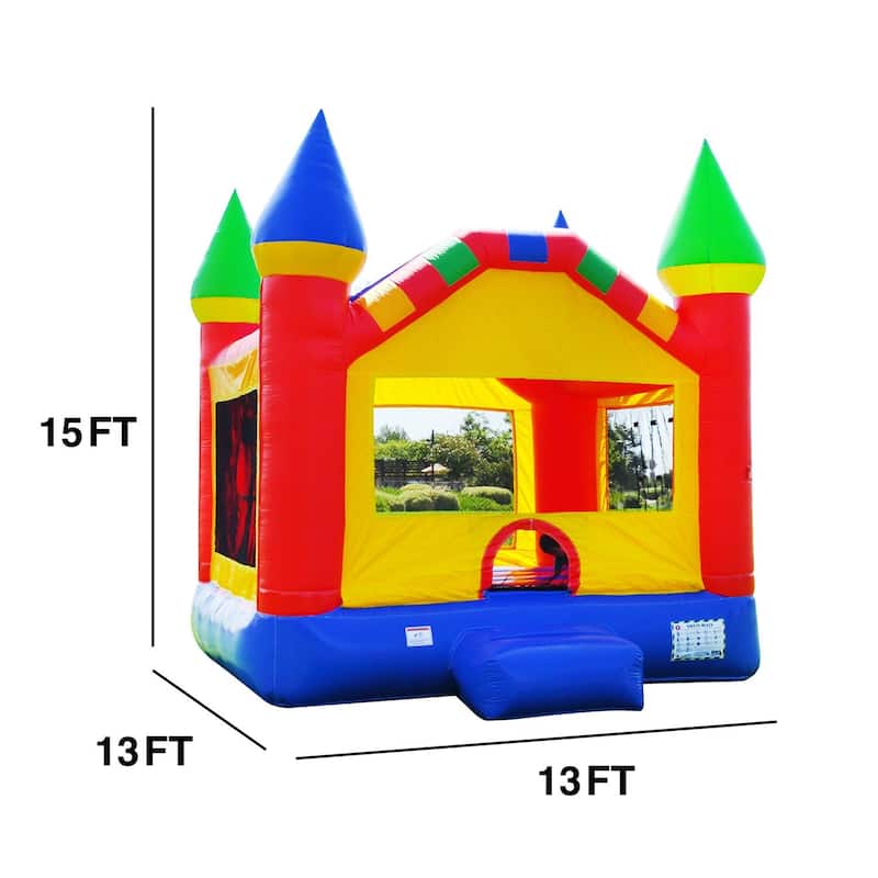 HeroKiddo Castle Commercial Grade Inflatable Bounce House with Air Blower,Lightweight, Heavy Duty, Kids Indoor Outdoor Fun