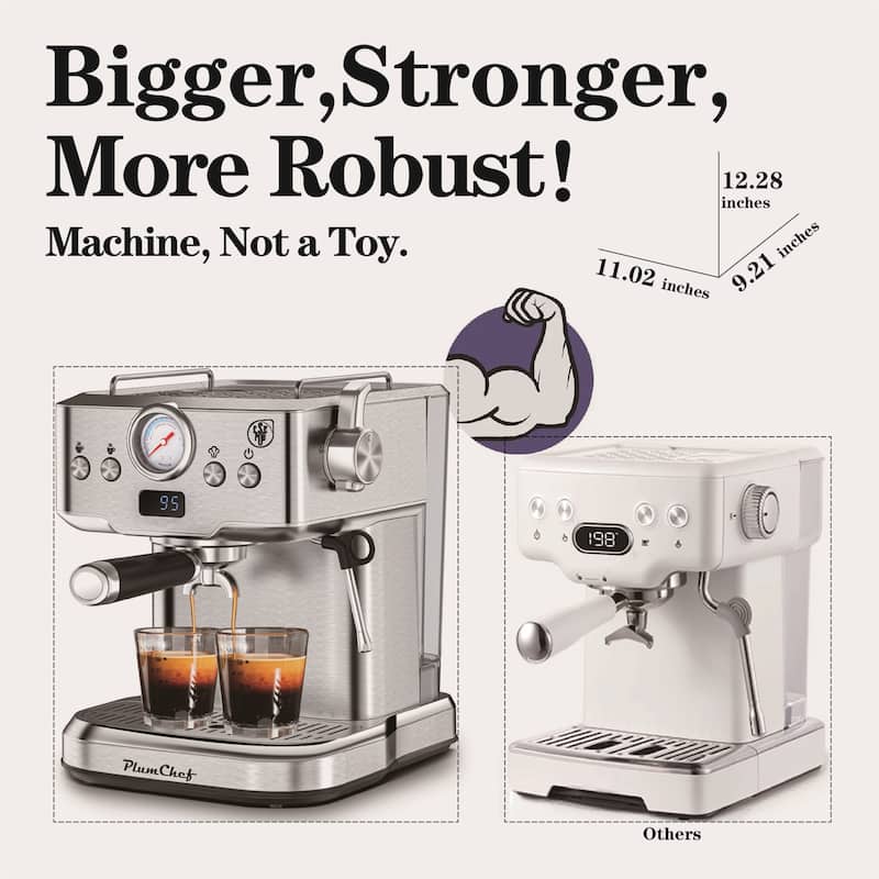 20 Bar Espresso Machine w/ Milk Frother, Single & Double Shot, ESE Pod Compatible