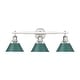 preview thumbnail 2 of 0, Yep by Golden Lighting Orwell 3-light Vanity in Pewter and Pine Green shade