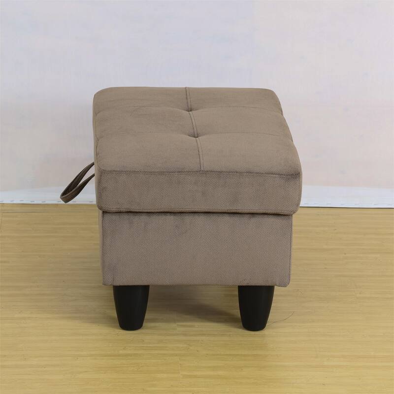 KISRAIS 28.5" Wide Upholstered Storage Ottoman