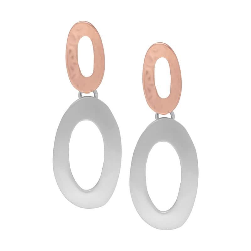 Victoria Townsend Two Tone Double Oval Drop Earrings