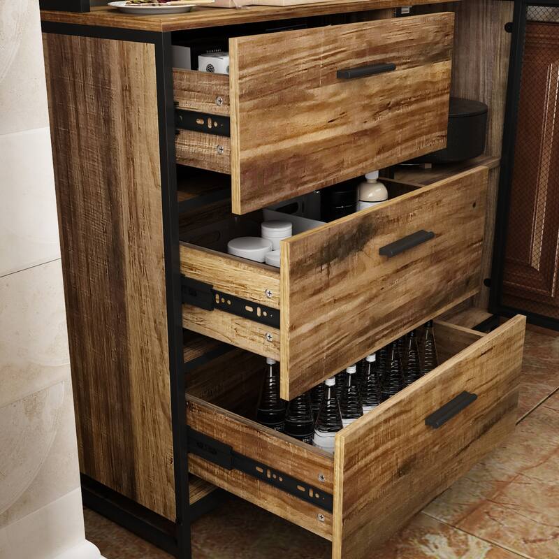 Large Buffet with Hutch,Kitchen Pantry Cupboard Sideboard