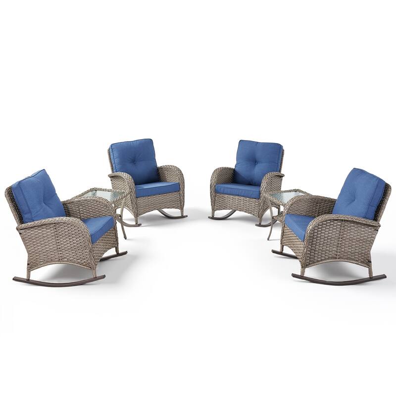 Gymojoy Outdoor Wicker Patio Furniture Chair Set Weather-Resistant