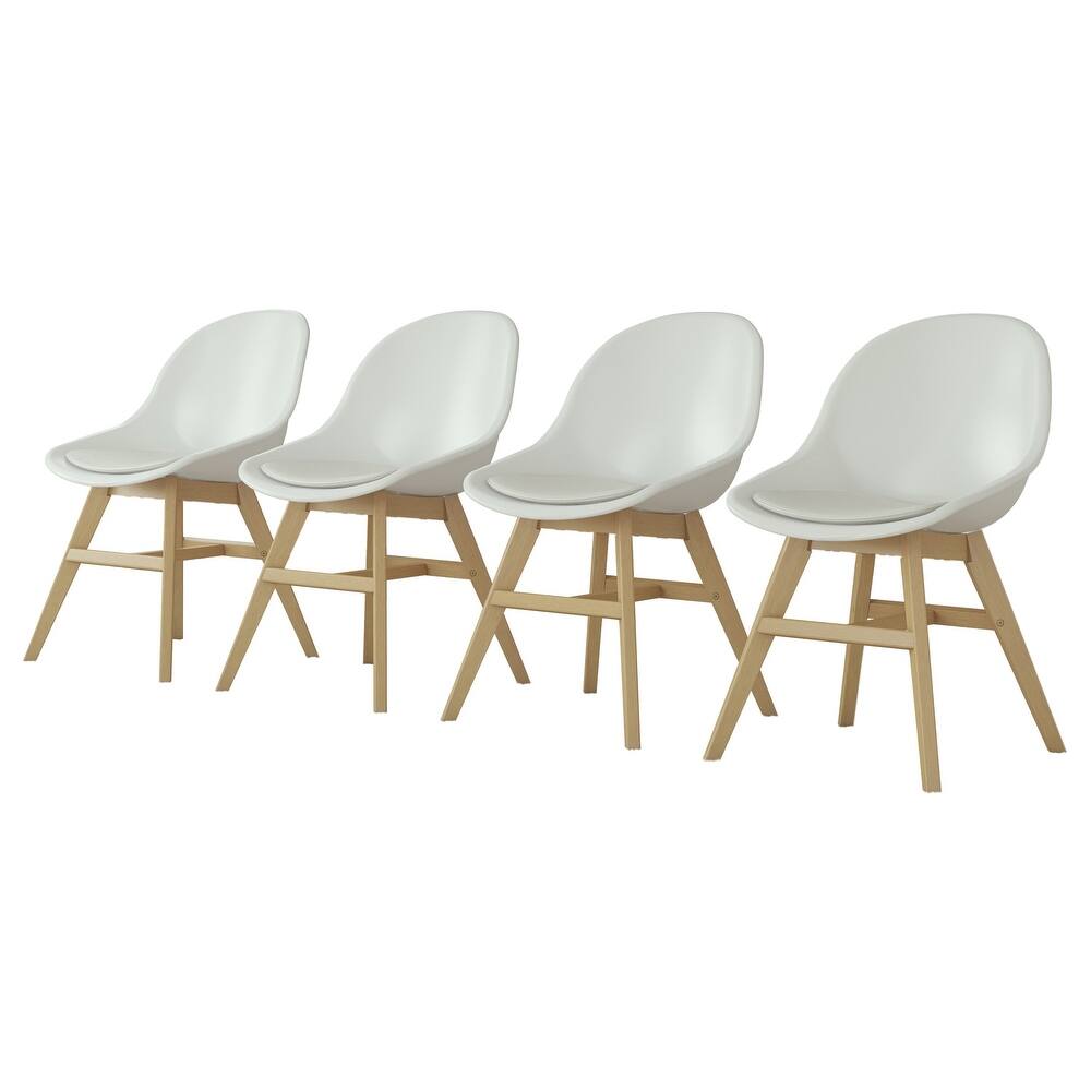 Amazonia 4 Piece Side Chairs Set Durable Teak Finish Dining Chairs