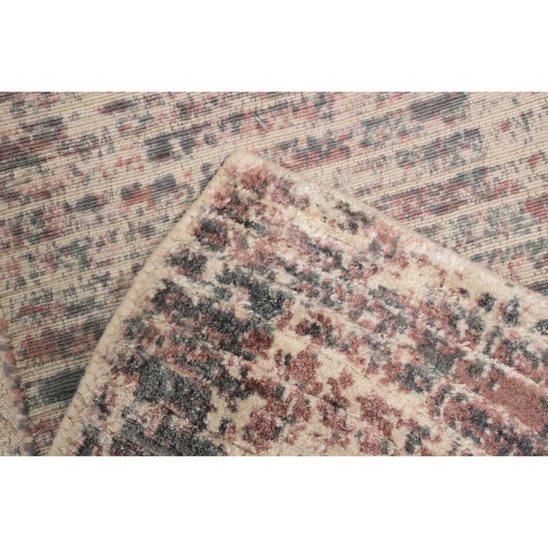 Hand Knotted Oriental Viscose Silk Carpet Modern All-Over Oranges & Rust Abstract Area Rug - 6' 5'' X 4' 7''