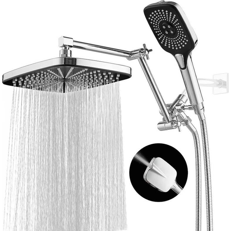 Shower Head With Handheld Combo, High-Pressure Rain/Rainfall - 12 Inch