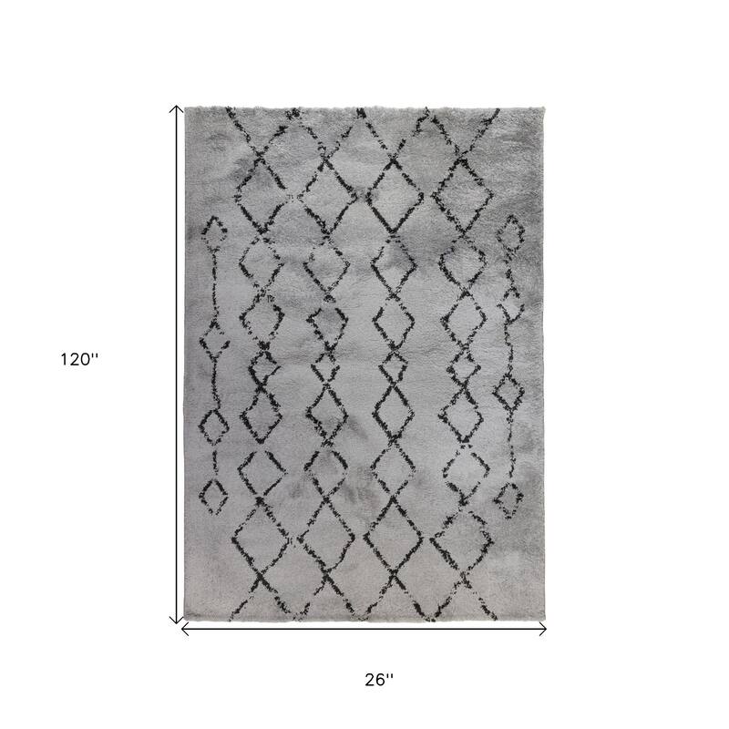 Qavij Geometric Stain Resistant Soft Area Rug By HomeRoots - 10' Runner