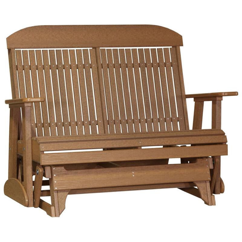 Outdoor All-Weather Poly Lumber Classic Glider - 4' - Antique Mahogany Woodgrain