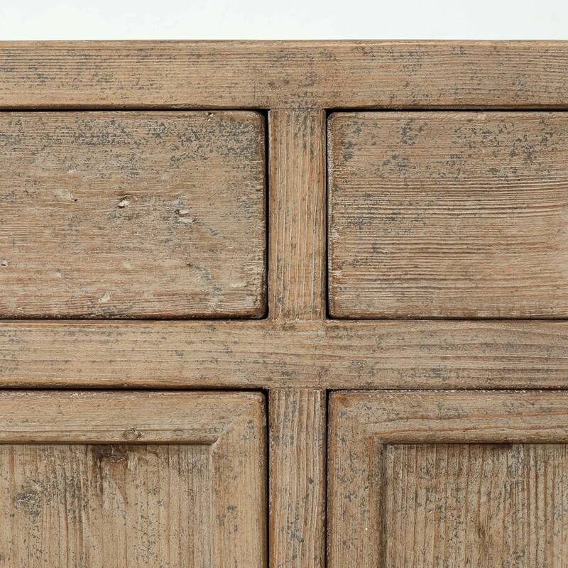 Approx. 79" Rustic Natural Wood Sideboard-3 Drawers & 3 Doors Weathered Natural