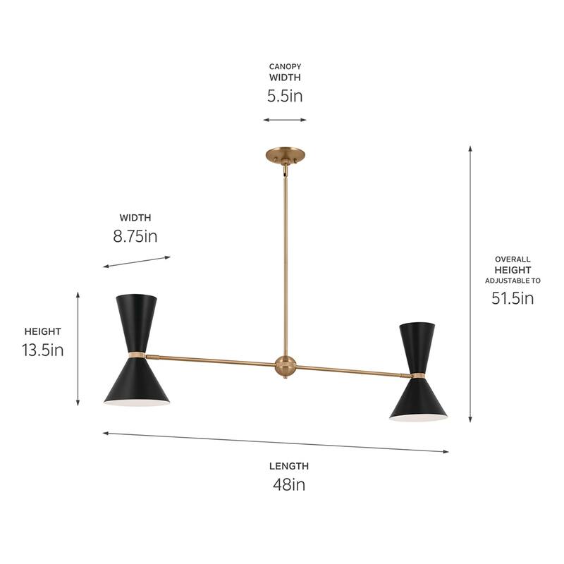Kichler Lighting Phix 48 in. 4-Light Linear Chandelier