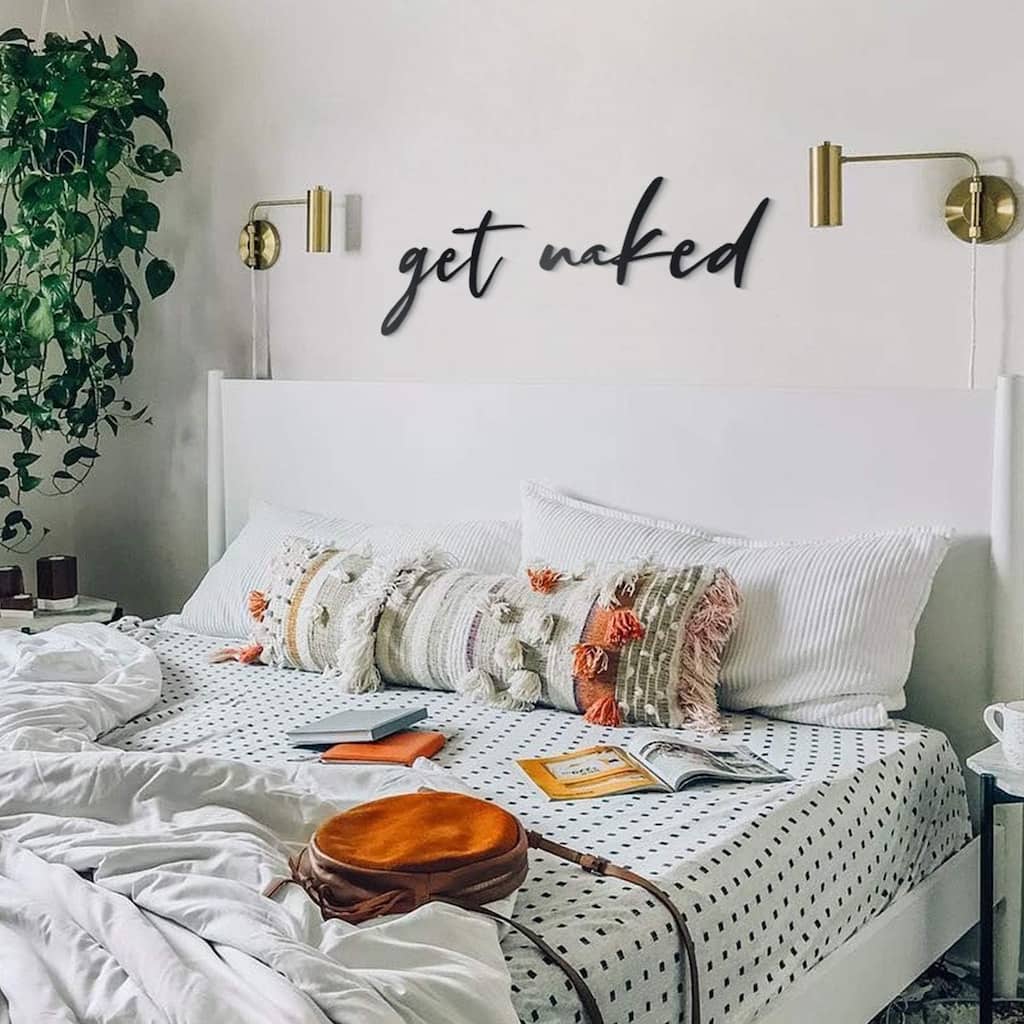 Get Naked Metal Wall Art - Wall Decor for Living Room, Bedroom Sign