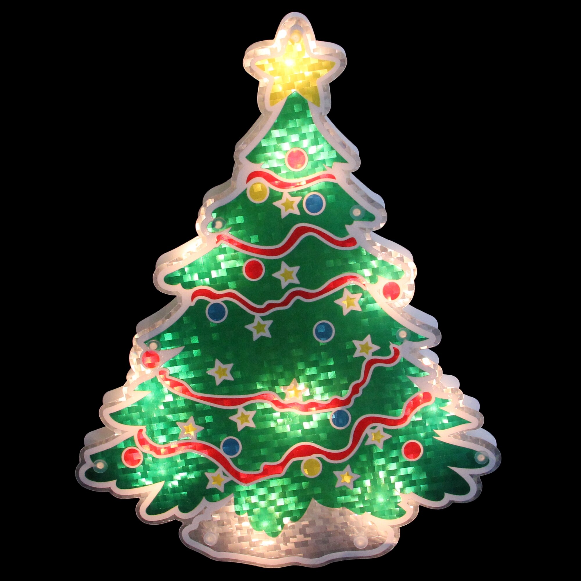 Shop 12 5 Lighted Holographic Christmas Tree Window Silhouette